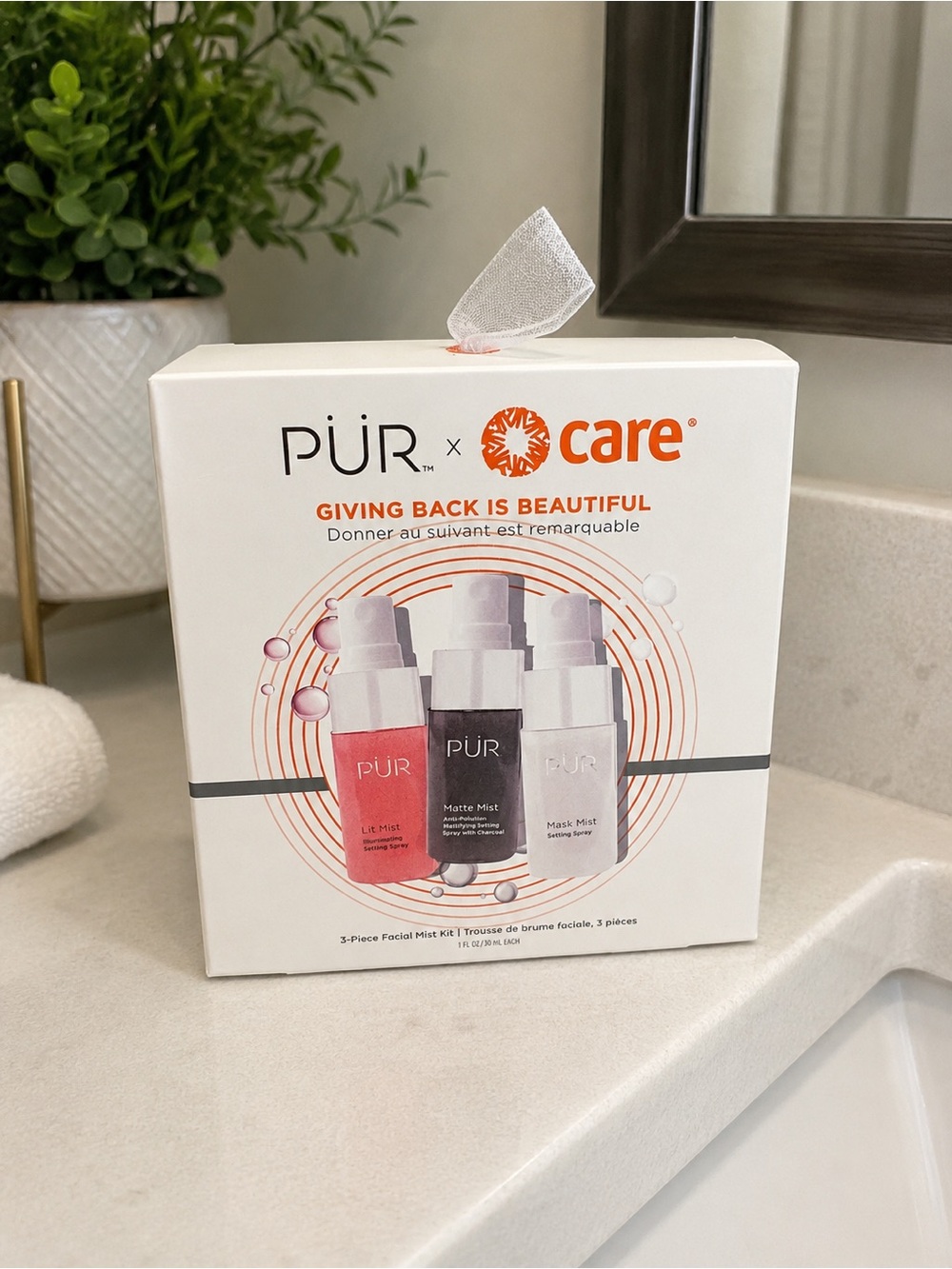 PÜR x Care 3-Piece Facial Mist Kit | Lit Mist, Matte Mist & Mask Mist | New